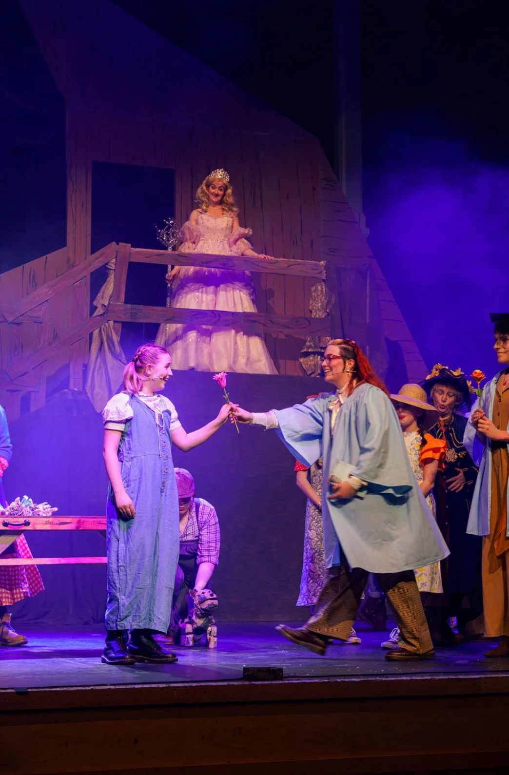 Violet Freann with the ensemble in The Wizard of Oz